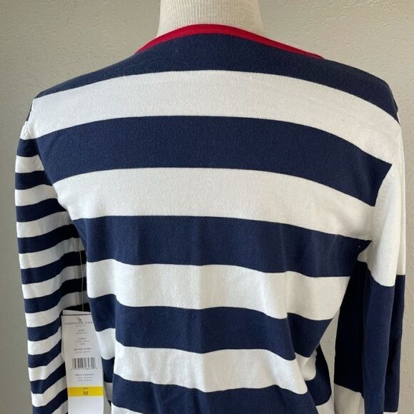 NWT Josephine Chaus Striped Long Sleeve Top Size M - Picture 7 of 8